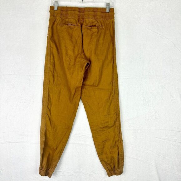 Athleta Cabo Linen Jogger Size 2 Mustard Vacation Beach Lightweight Athleisure - Picture 3 of 7